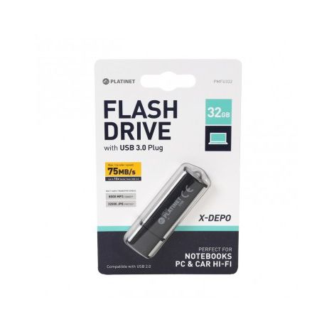 Pendrive Platinet USB 3.0 X-Depo 32GB, Czarny - 3